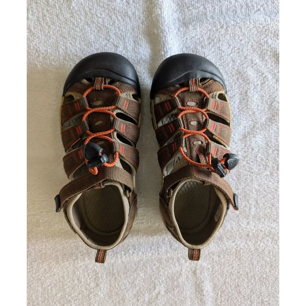KEEN Newport H2 Youth Sandals Sz 3 Brown Orange Waterproof Outdoor